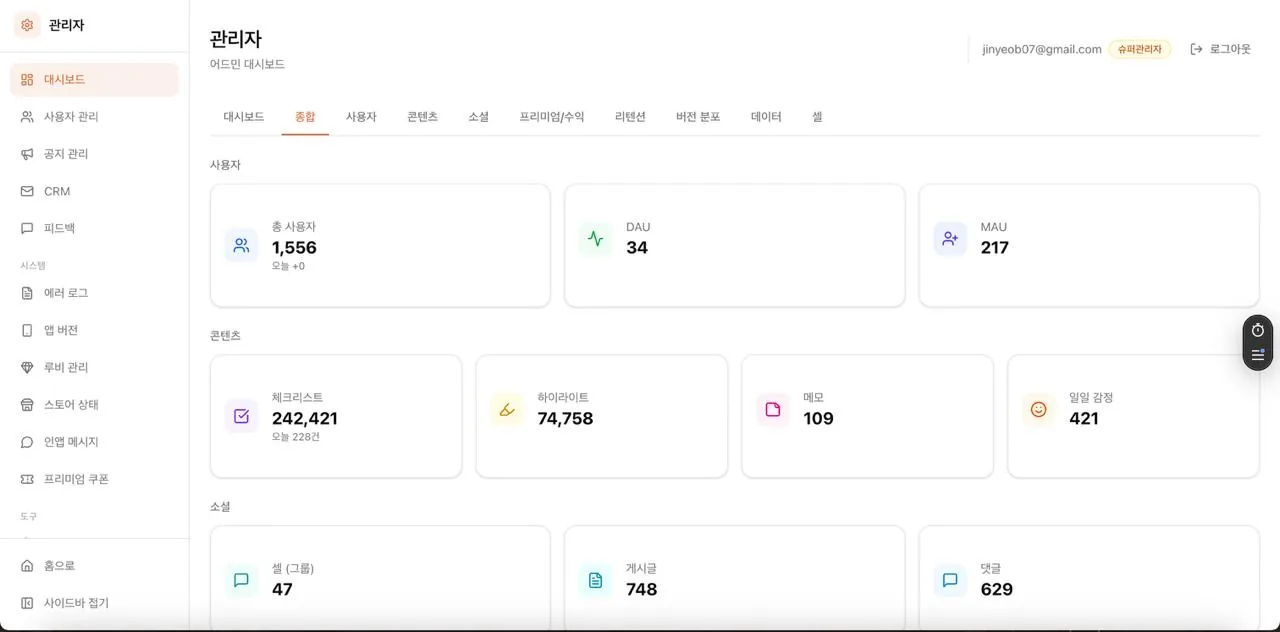 바이블해빗 어드민